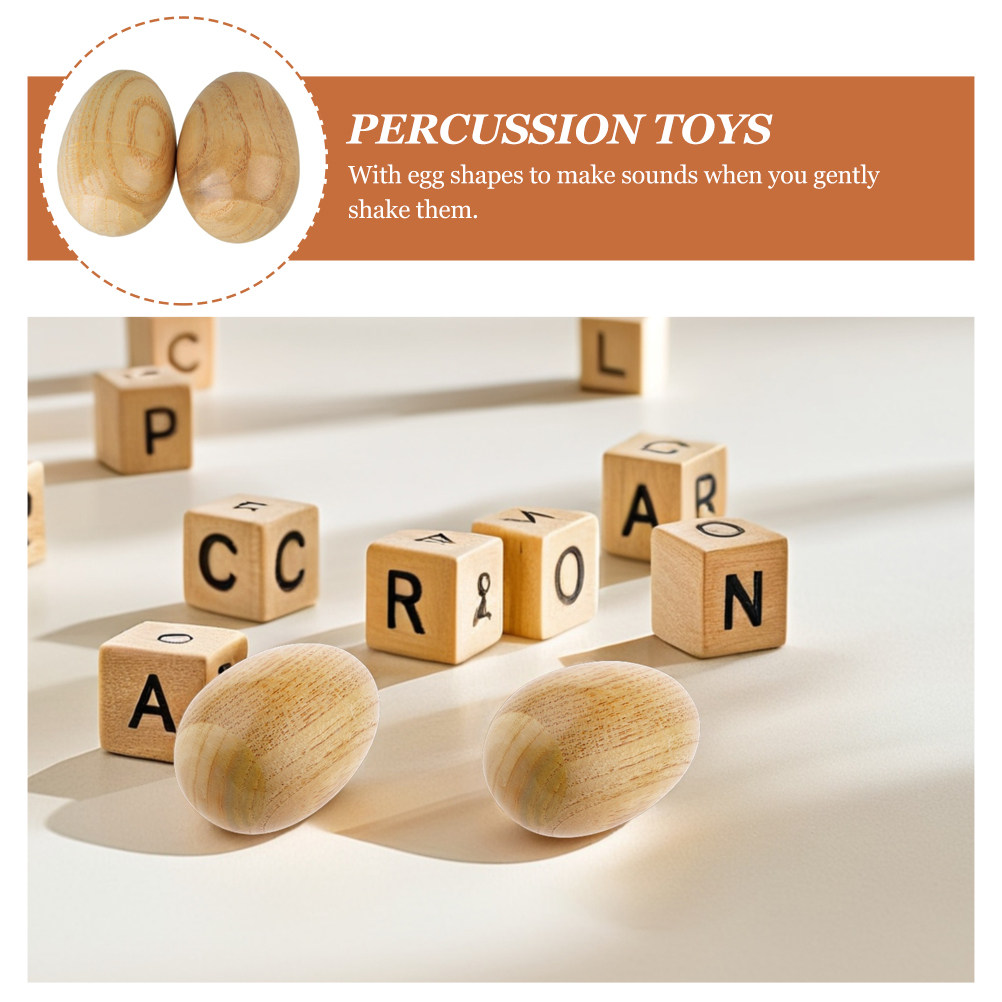4Pcs Eco Friendly Wooden Egg S - Musical Instrument Maraca ulasan dan harga